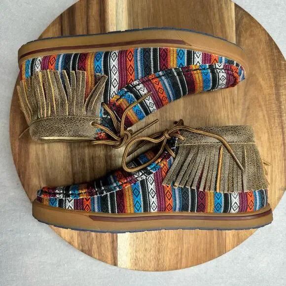 Twisted X Serape Fringe Moccasin  Bootie Womens Size 6.5M WCA0021 Wore Once‎ EUC - Picture 3 of 8